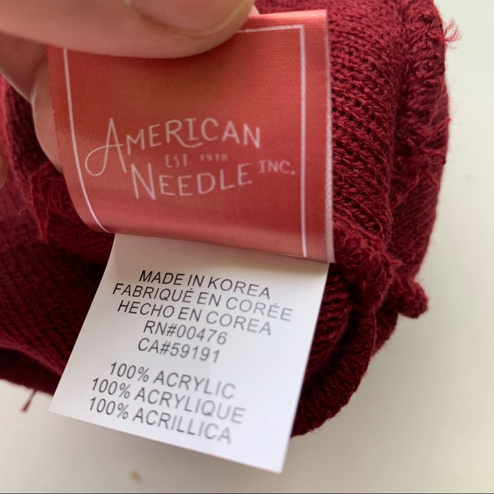 American Needle Cuffed Acrylic Beanie Hat Red NEW - Picture 2 of 3